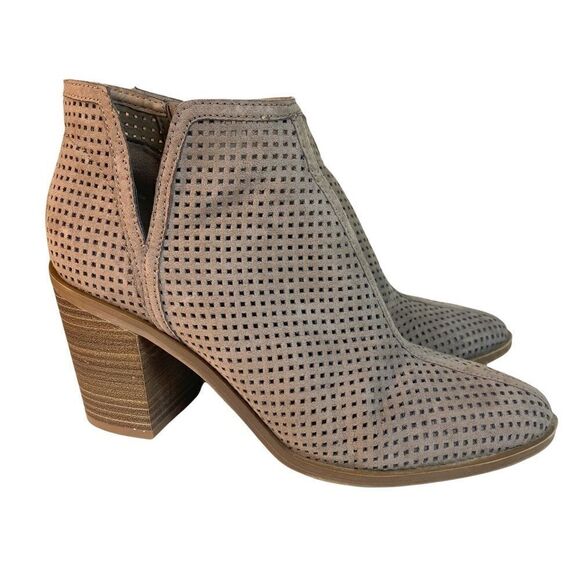 DOLCE VITA JANIE Perforated Beige Bootie - Picture 1 of 7